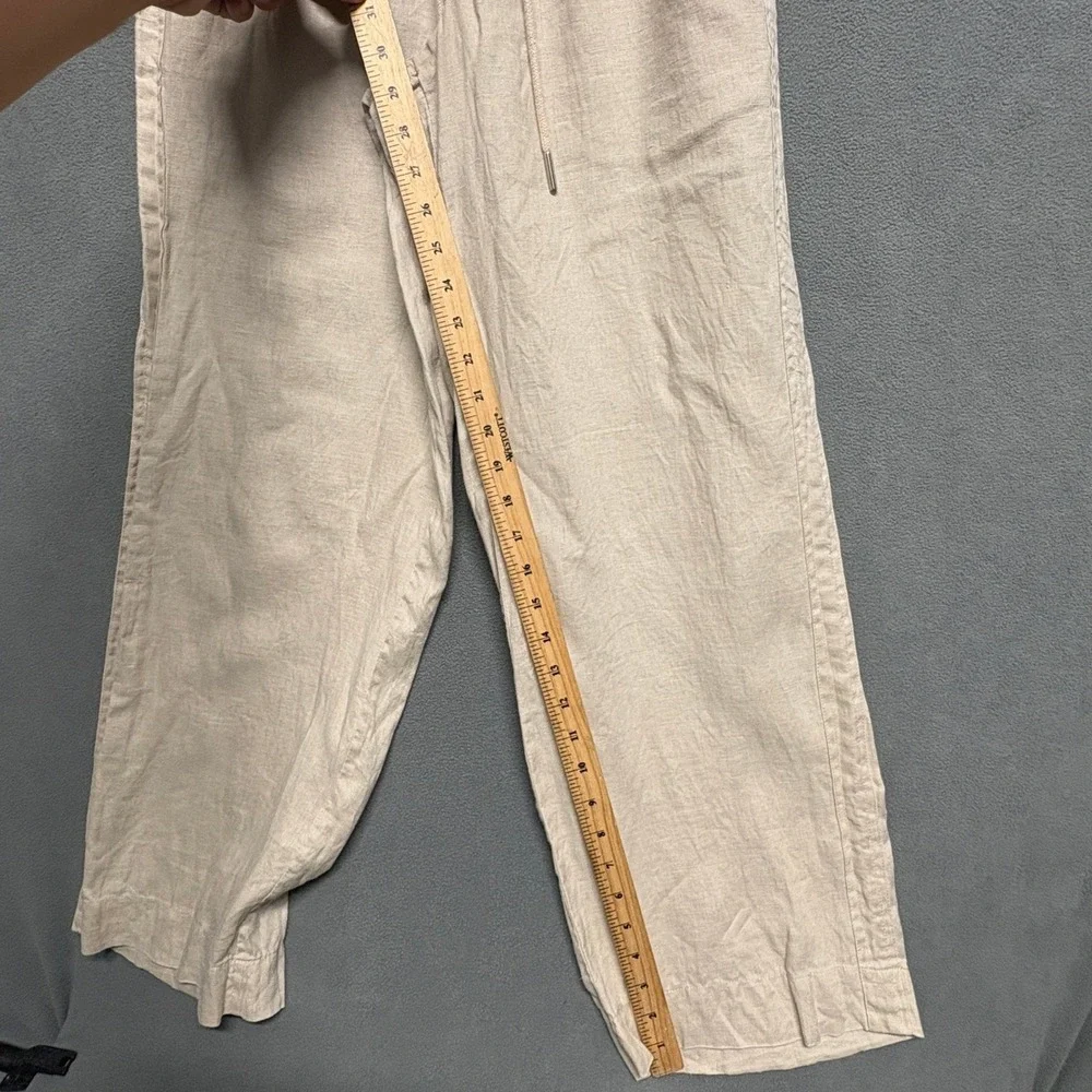 Quince 100% European Linen Wide Leg Pant Women Small Driftwood Excellent Linen